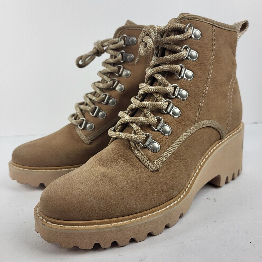 Dolce Vita Huey Hiker in Mushroom Nubuck combat lug sole bootie 6.5